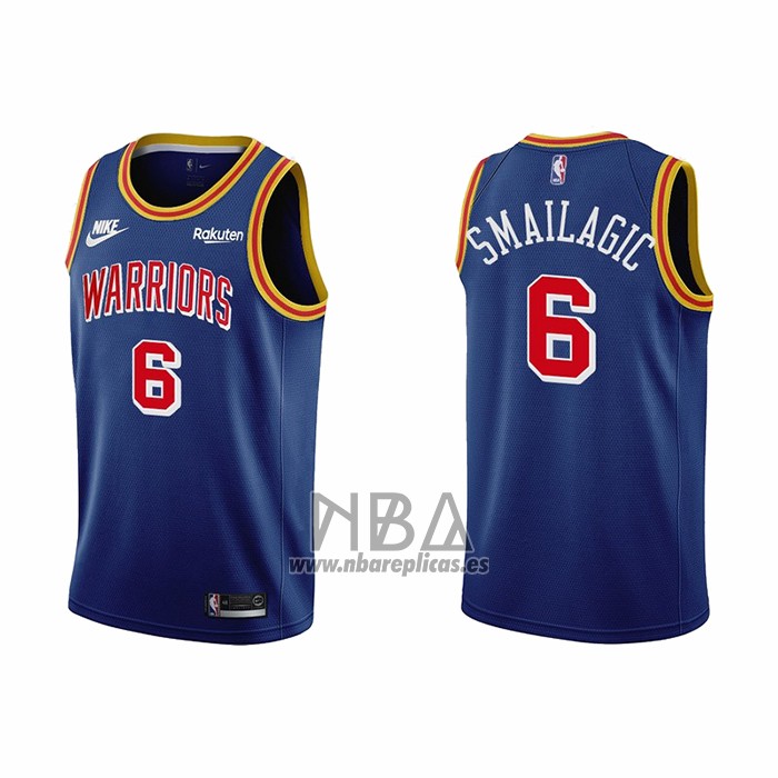 Camiseta Golden State Warriors Alen Smailagic NO 6 75th Anniversary Azul